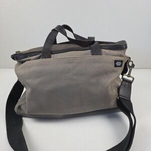 Jack Spade Satchel Bag Mens Medium Brown Canvas Crossbody Shoulder Travel